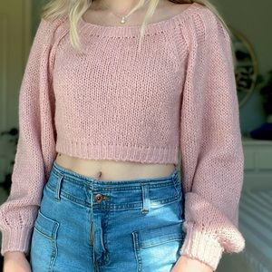 A cute cropped knit sweater from Alterd State.